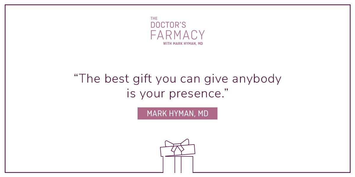 drmarkhyman's tweet image. It’s easy to get caught up in the demands of a busy life, but a packed schedule doesn’t mean you’re really experiencing a strong human connection, which is so important for our overall health. Taking the time to truly be present with others has made a great impact in my life.