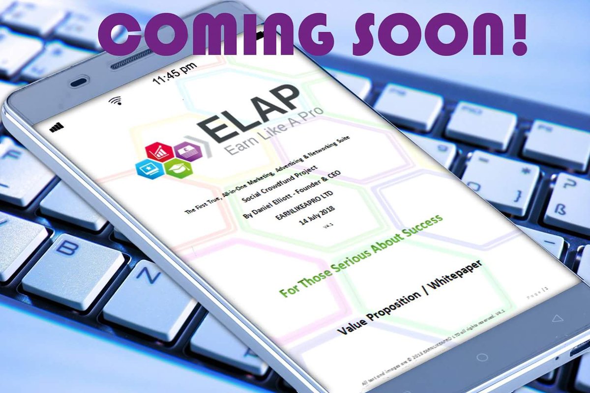 elap_official's tweet photo. Value proposition / Whitepaper coming soon. Stay tuned to find out more #elap #seriousaboutsuccess #number1allin1 https://t.co/BqxeFiErsb