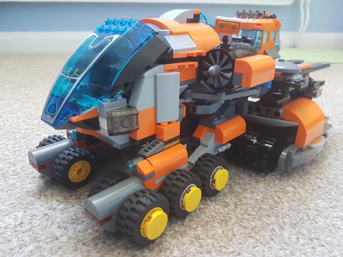 thingsmysonmade's tweet photo. The #Pelatolken's* new mega vehicle. #dadcommission featuring two part converting design. Essentially, an orange mk2 upgrade of his Dad's #volcanoexplorer MOC: https://t.co/m7czlsVtGz *superhero of his own design (both MOCS from his Lego) https://t.co/2b4KFMPAzB