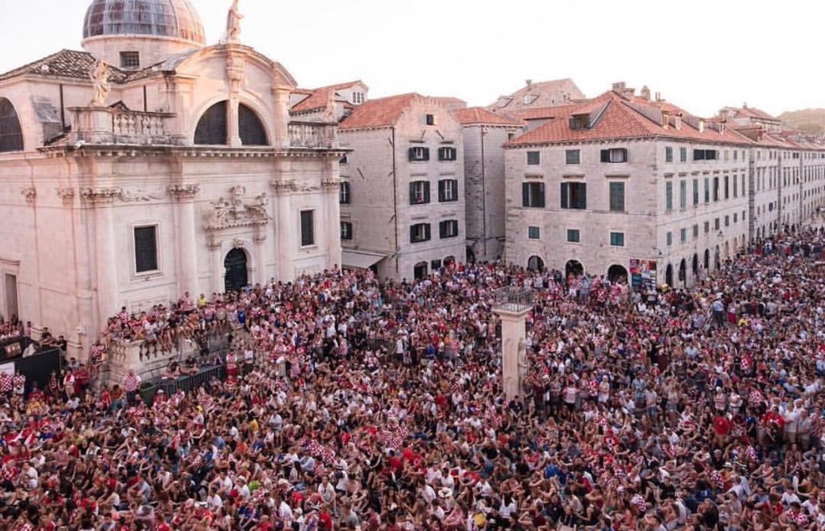 Downtown Dubrovnik, Croatia this morning ahead of World Cup Final 😳