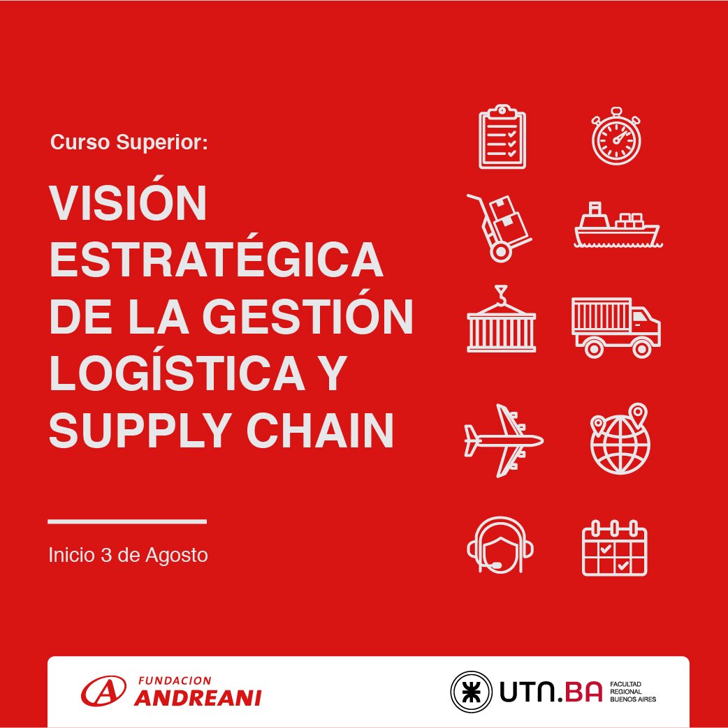 AleIglesiasCoti's tweet photo. Curso Superior: “Visión estratégica de la Gestión Logística y Supply Chain” ÚLTIMOS DÍAS DE INSCRIPCIÓN. Especialistas en logística se darán cita en este curso organizado x @FundAndreani y @frbautn. Inicio: 3-08-18 utncursos@gmail.com posgrado@andreani.com https://t.co/gtidWu7izG