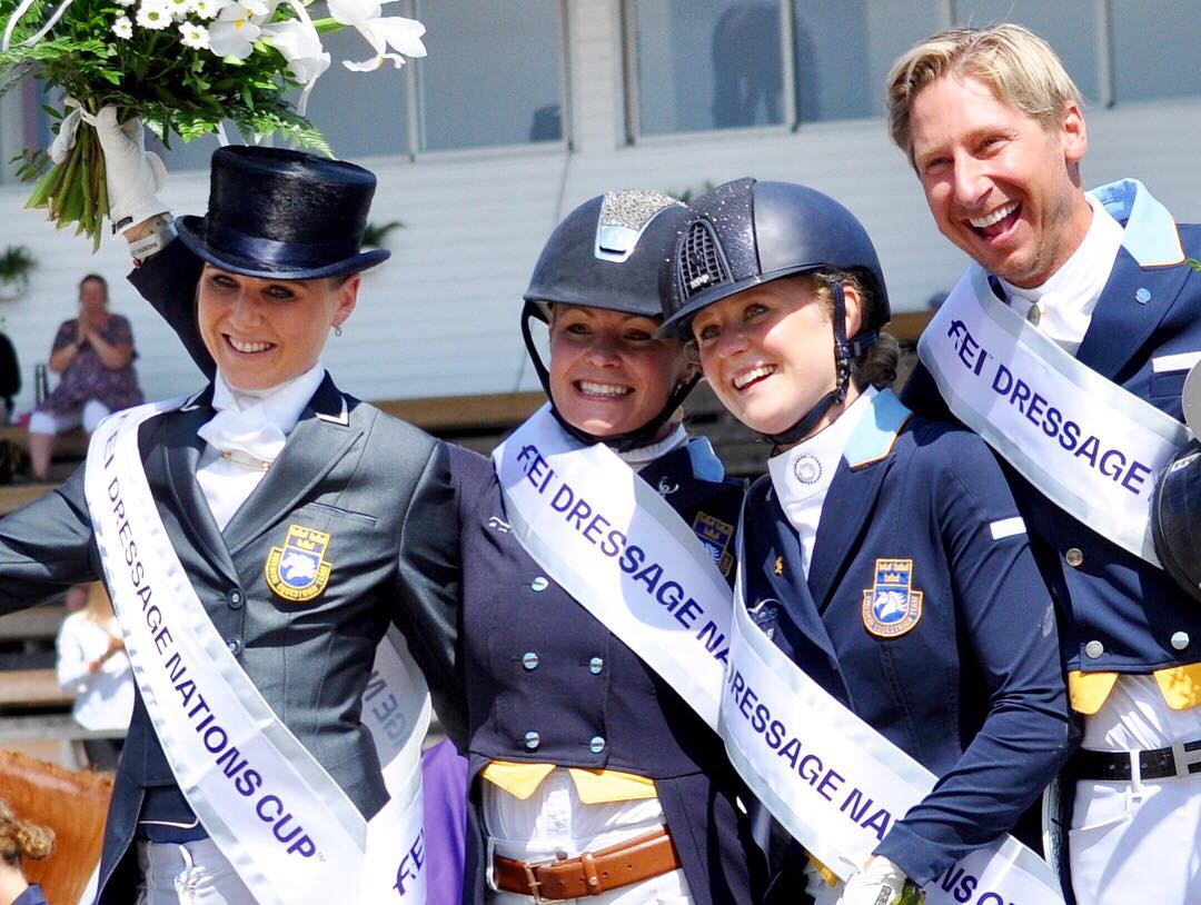 Team Sweden won the Nations Cup Dressage today! The captain of Swedish team was really pleased with the riders performance! 
<a href="/FEI_Global/">The FEI</a> #supportyournation #nationscup #sweden #falsterbohorseshow