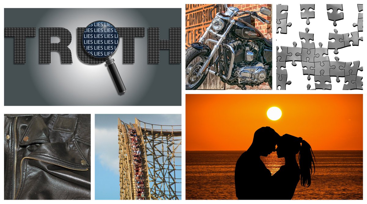 AuthorCStraub's tweet photo. @AriMeghlen #TheMerryWriter Never heard of a #bookaesthetic before, but love the concept. Here's one for my #WIP, Leather and Lies, a #romanticsuspense #Novel about a #criminalprofiler who falls in #love while searching for her missing cousin, then discovers her lover is not who he seems. https://t.co/fayTrHWxvQ