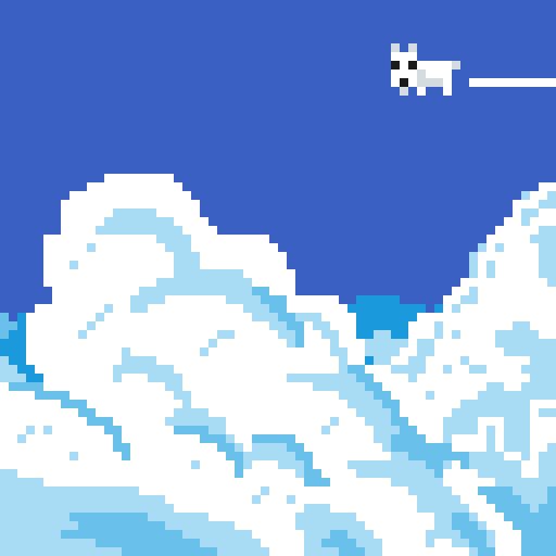 Netroco No Twitter ドット絵版毎日真剣60分1本勝負 お題 空 雲 と 犬 ドット絵 8bitpainter