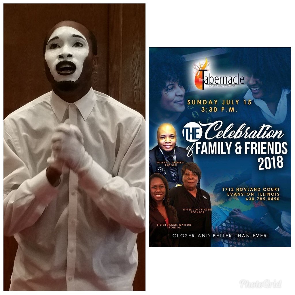 ABThePK's tweet photo. TODAY at 3:30p in Evanston, IL
#Family #Friends #Celebration #GuestMime #AnimatedAnointing #MimeMinistry #Gospel #Inspirational #PTPVisons #BookMe https://t.co/YryWT32qTI