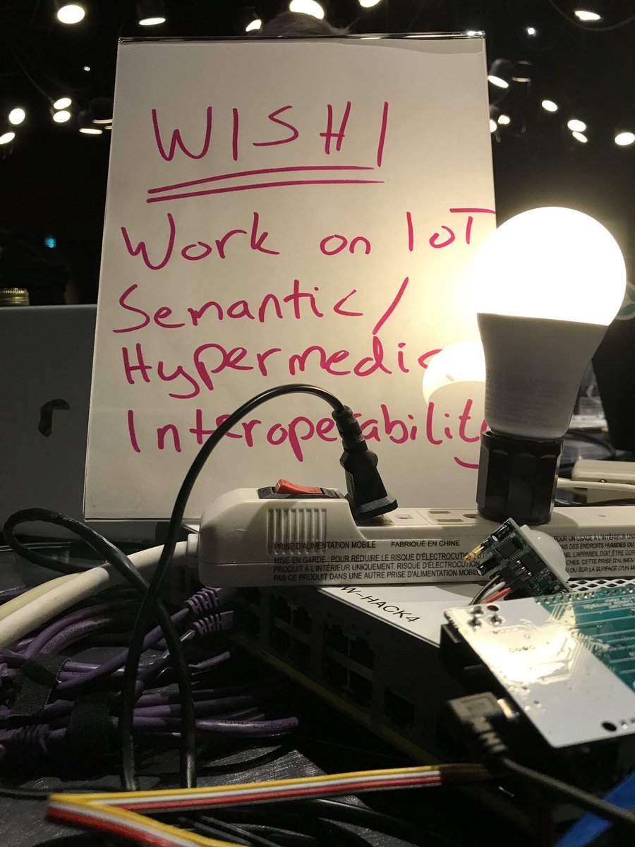 ari_kk's tweet photo. Half-dozen SDOs coming together to light up a light bulb - with interoperable semantics #IoT #T2TRG #IETFHackathon https://t.co/BIUSpE1mzn