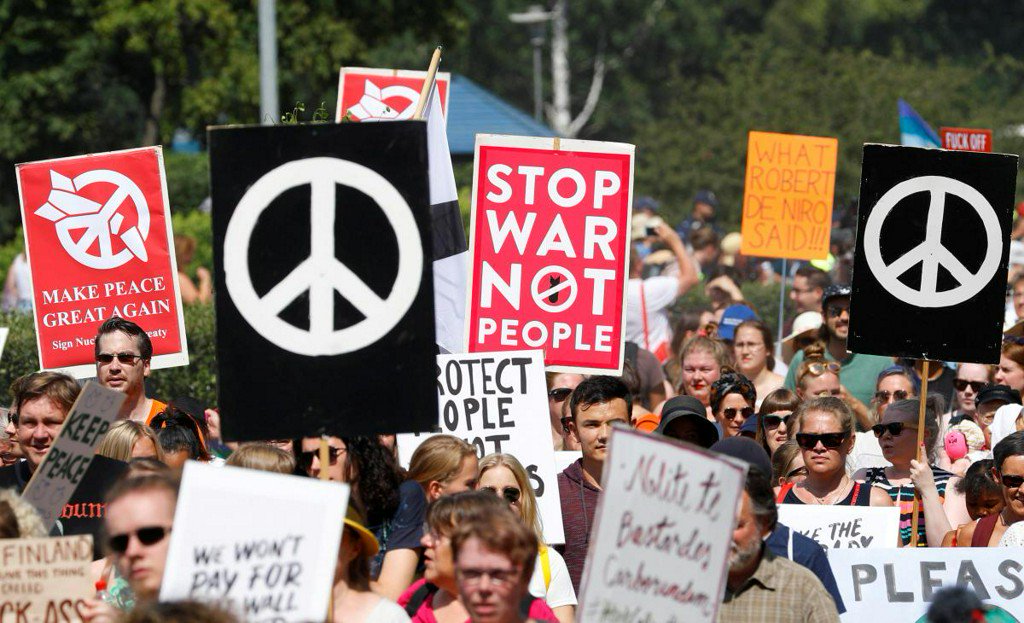 15 Juy 2018 Helsinki demonstrators, photo REUTERS/Leonhard Foeger