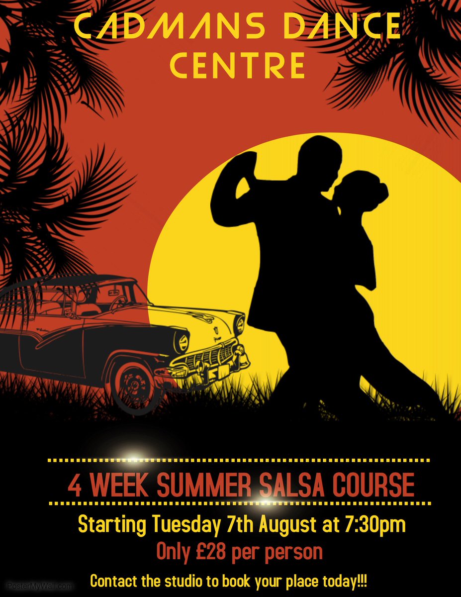 Our summer salsa beginners course begins on Tuesday 7th August. Contact the studio to book your place!! #salsa #dance #social #cadmans #lovetodance #salemanchester