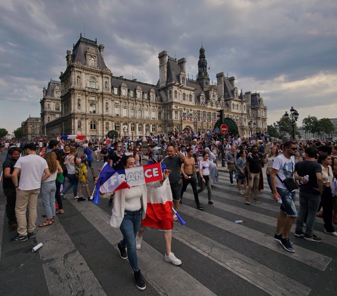 Lucky to be in the right place at the right time. Watching &amp; celebrating France&rsquo;s #WorldCup final victory<a href="/tag/worldcup"class="tags"><span>#worldcup</span></a>