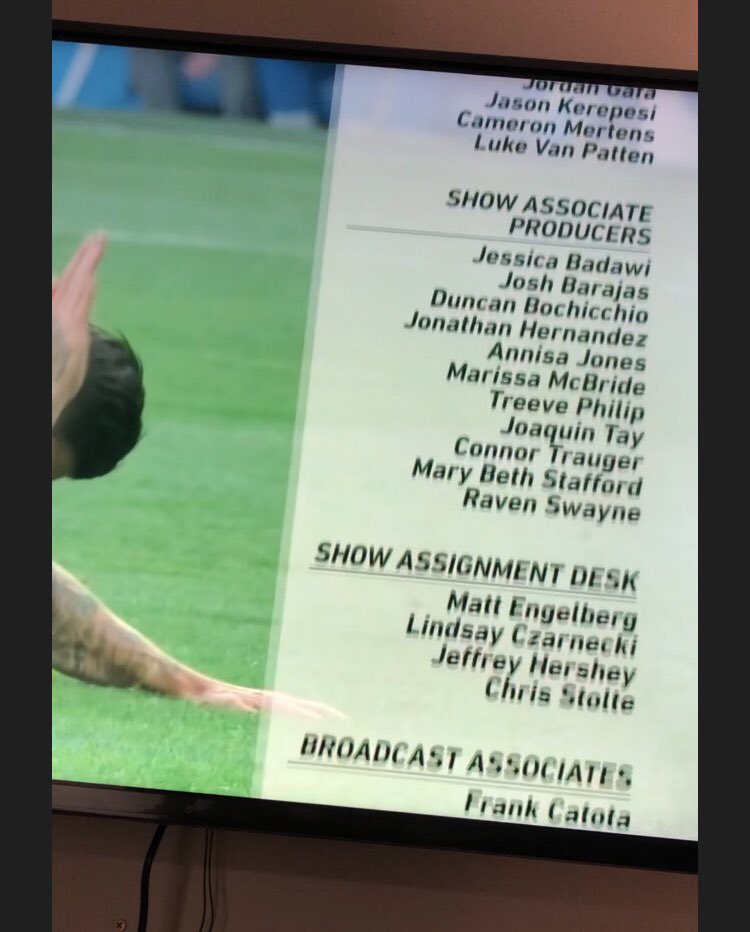 itsRavenDawn's tweet photo. The World Cup has officially ended and it has been such an amazing experience to be able to work it. And it was surreal to see my name in the credits. 😱🤗 Thanks @FOXSports for an unforgettable time!! https://t.co/vicQoxvvqA