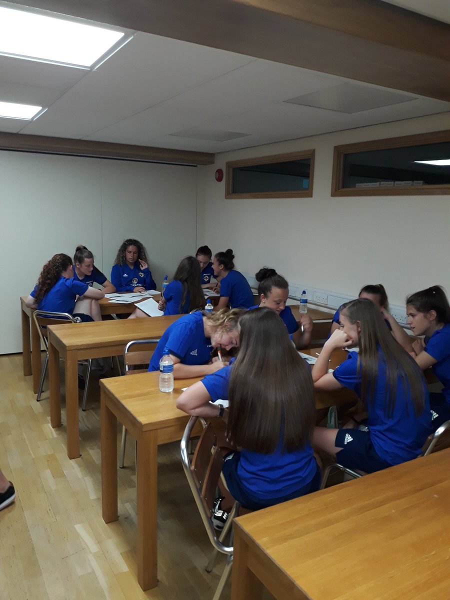 AlfieWylie's tweet photo. N Ireland U19's working hard off the pitch in their profiling session with their coaches @Kevin494 @noelmitchell66 @Tiarna297 @OfficialIrishFA @DamianMccorry @marissac_17 @JulesNelson5 https://t.co/UYJezHuqOa
