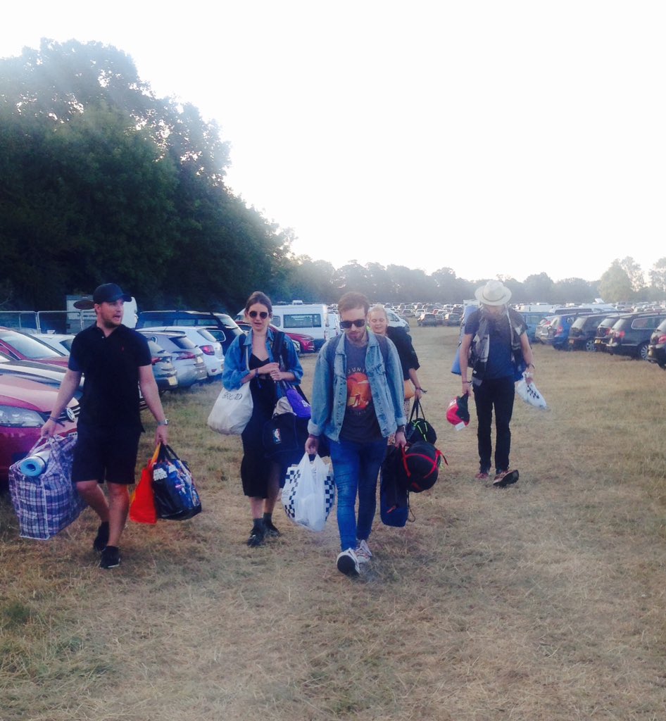 The #skinacatplay crew arriving at <a href="/LatitudeFest/">Latitude Festival</a> last night. Get ready for the bed action. On today at 18:10 Cabaret Stage!