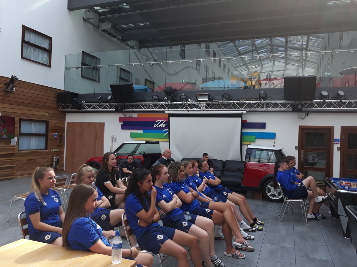 AlfieWylie's tweet photo. NI U19 players and staff watching the World Cup Final at Queen Ethelburga's Collegiate @chris_elliott57 @noelmitchell66 @Tiarna297 @EmmaMcMaster6 @louisemcdaniel0 https://t.co/KARBSWtSFo