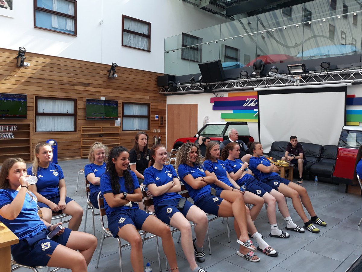 AlfieWylie's tweet photo. NI U19 players and staff watching the World Cup Final at Queen Ethelburga's Collegiate @chris_elliott57 @noelmitchell66 @Tiarna297 @EmmaMcMaster6 @louisemcdaniel0 https://t.co/KARBSWtSFo
