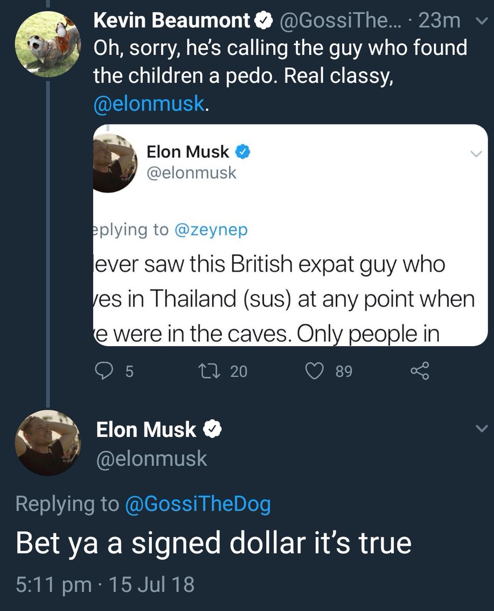 Here's the full meltdown where Elon Musk calls one of the rescue divers a pedophile and then doubles down because the diver didn't like his little submarine