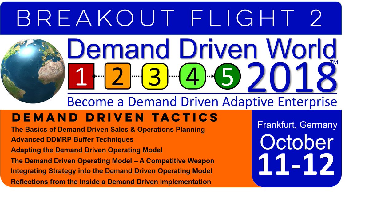 ddinstitute's tweet image. Our Tactical Breakout flight featuring Demand Driven experts Debra Smith, Brian Dooley, Michael Lipton, Anthony Fouqué and Erik Bush.  Learn more about Demand Driven World 2018: demanddrivenworld.com/demand-driven-… #ddw2018 #demanddriven #ddi #ddmrp #ddae