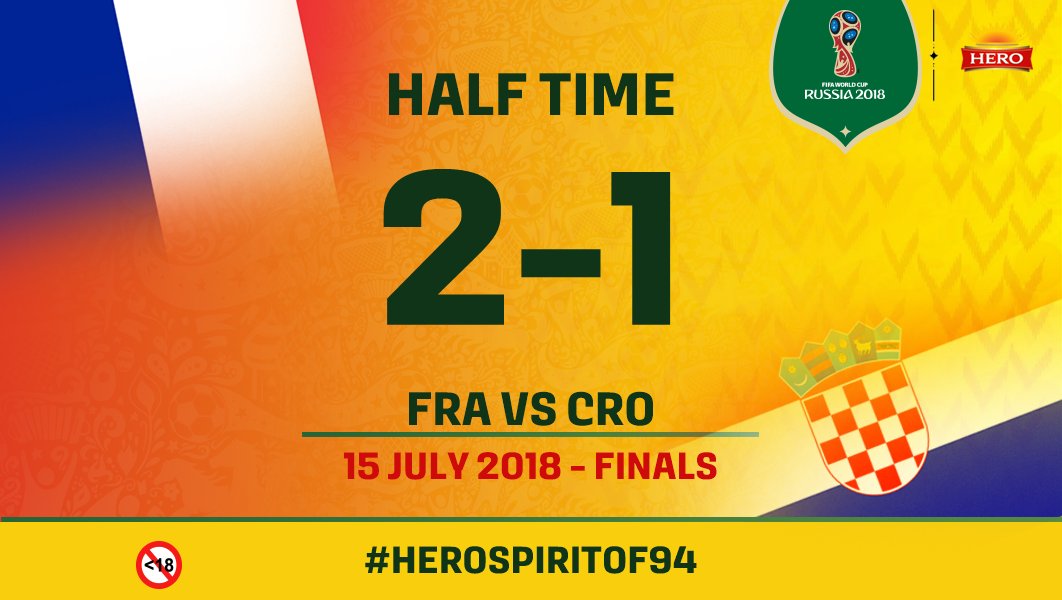 HeroLager's tweet photo. It's Half time now and France has the lead. We hope for a more interesting second half #FriendsOfFrance #BeTheHERO #HEROSpiritOf94 https://t.co/i8JMZSfAah