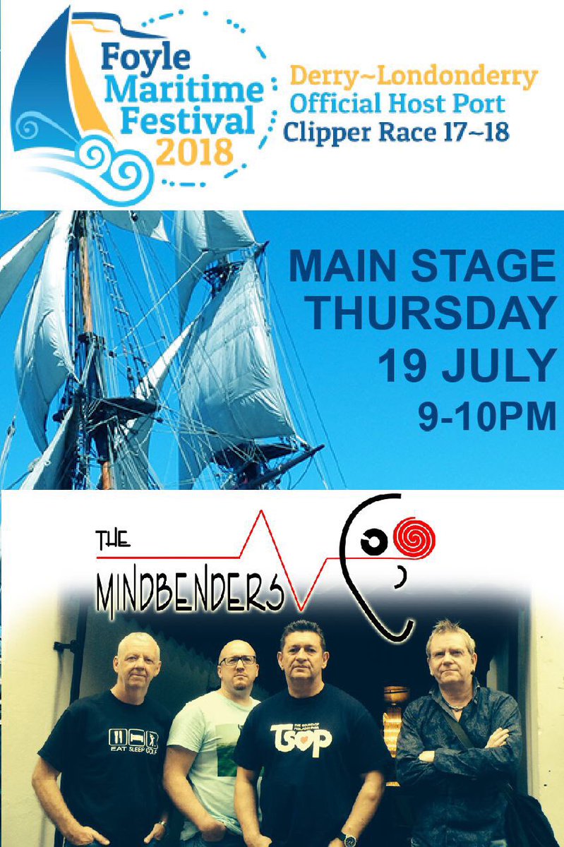 Mindbenders's tweet photo. Out and about at the Foyle Maritime Festival ⚓️🎡 this week? Give us a wave on Thursday.  👋 🌊@WhatsonDS #FoyleMaritime #TeamDLD #DerryClipper ⛵️ https://t.co/HwDkW4xdlG
