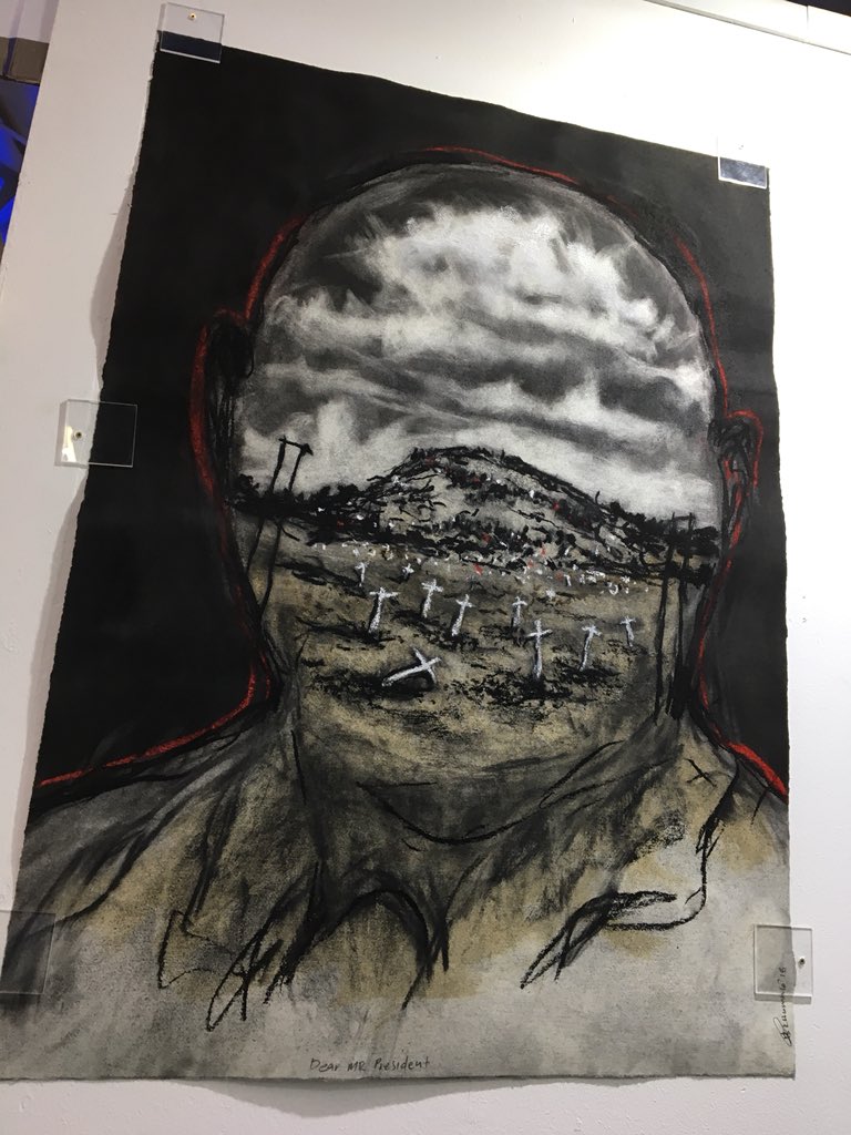 Candice_Chirwa's tweet photo. “Dear Mr President” - Themba Khumalo. #TurbineArtFair #TAF18 https://t.co/69glqU3ckp
