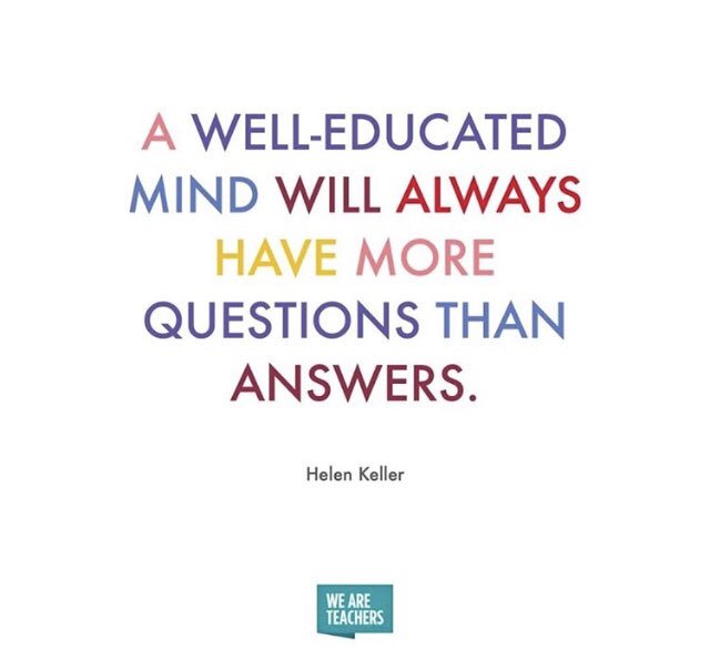 DebbyMacGowan's tweet photo. Have more questions than answers...
#teachersoftwitter #educatethemind #engagethesoul #askquestions https://t.co/EGiGxR6l5a