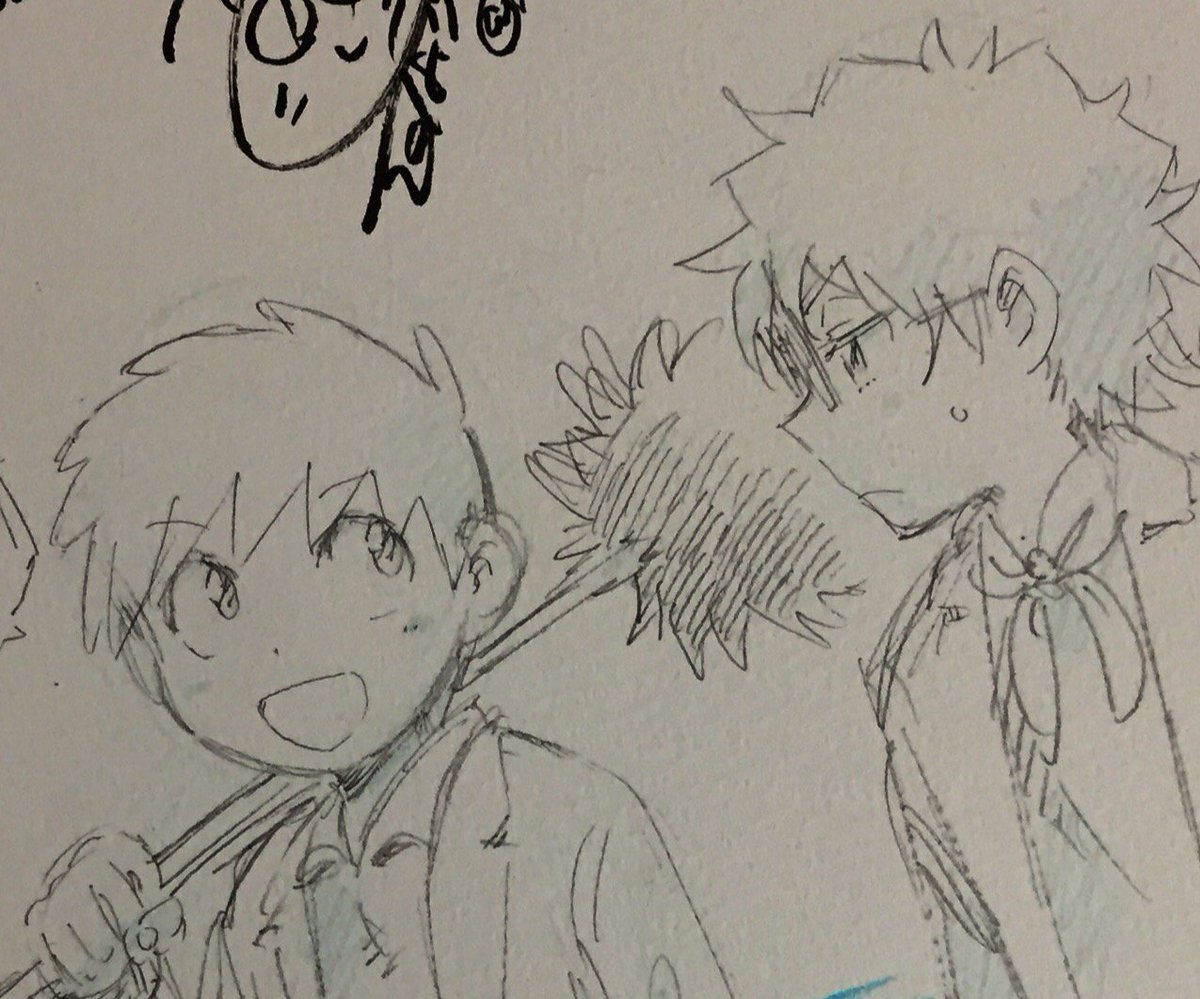 今日の会で描いたやつです(自分の作品のキャラをというリクエストだったので…)。楽しくて素敵な1日でした!構って頂いた方や運営の皆さま、そしてゲストの方々ありがとうございました…!✨ 