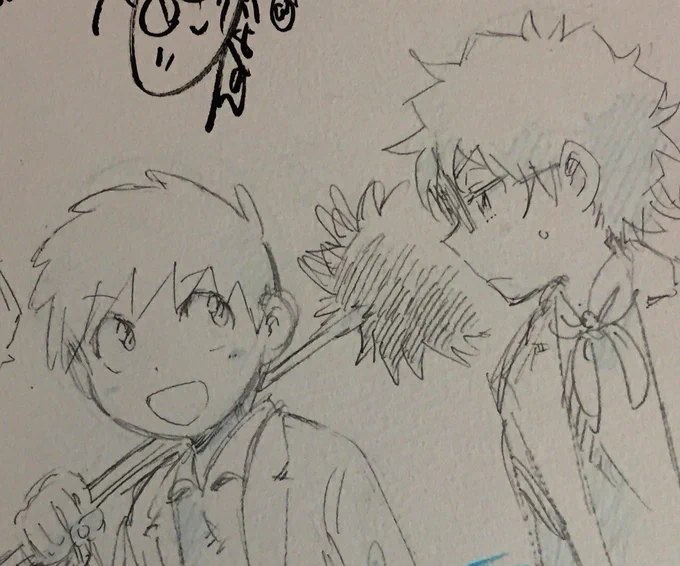今日の会で描いたやつです(自分の作品のキャラをというリクエストだったので…)。楽しくて素敵な1日でした!構って頂いた方や運営の皆さま、そしてゲストの方々ありがとうございました…!✨ 