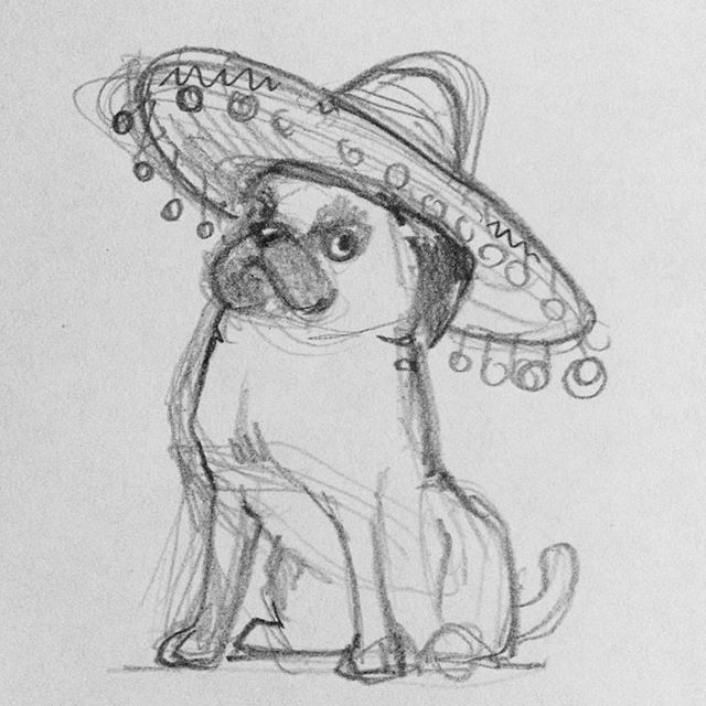 I’m drawing pugs playing dress up what are you drawing?  #pugs #commission #bookplate #sketch #kohinoorhardtmuth #illustrator ift.tt/2NfVE4Q