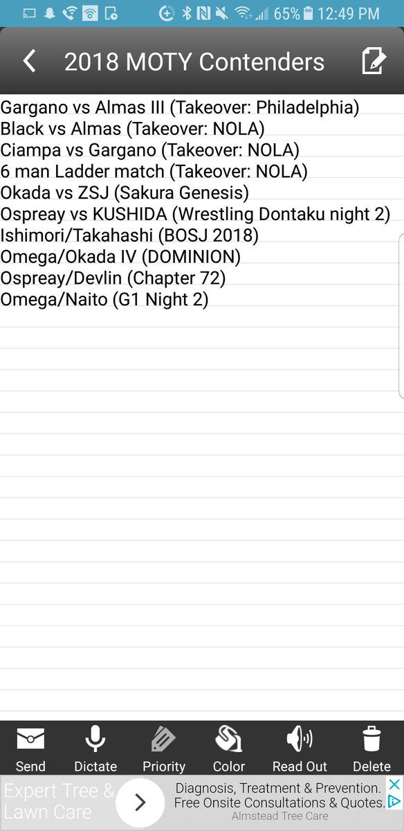 The Updated Top 10 list (order not yet determined)

Wrestling in 2018 has spoiled us guys. Enjoy every bit of it this 2nd half of the year! 

#FCArmy #MidYearAwards 🏆