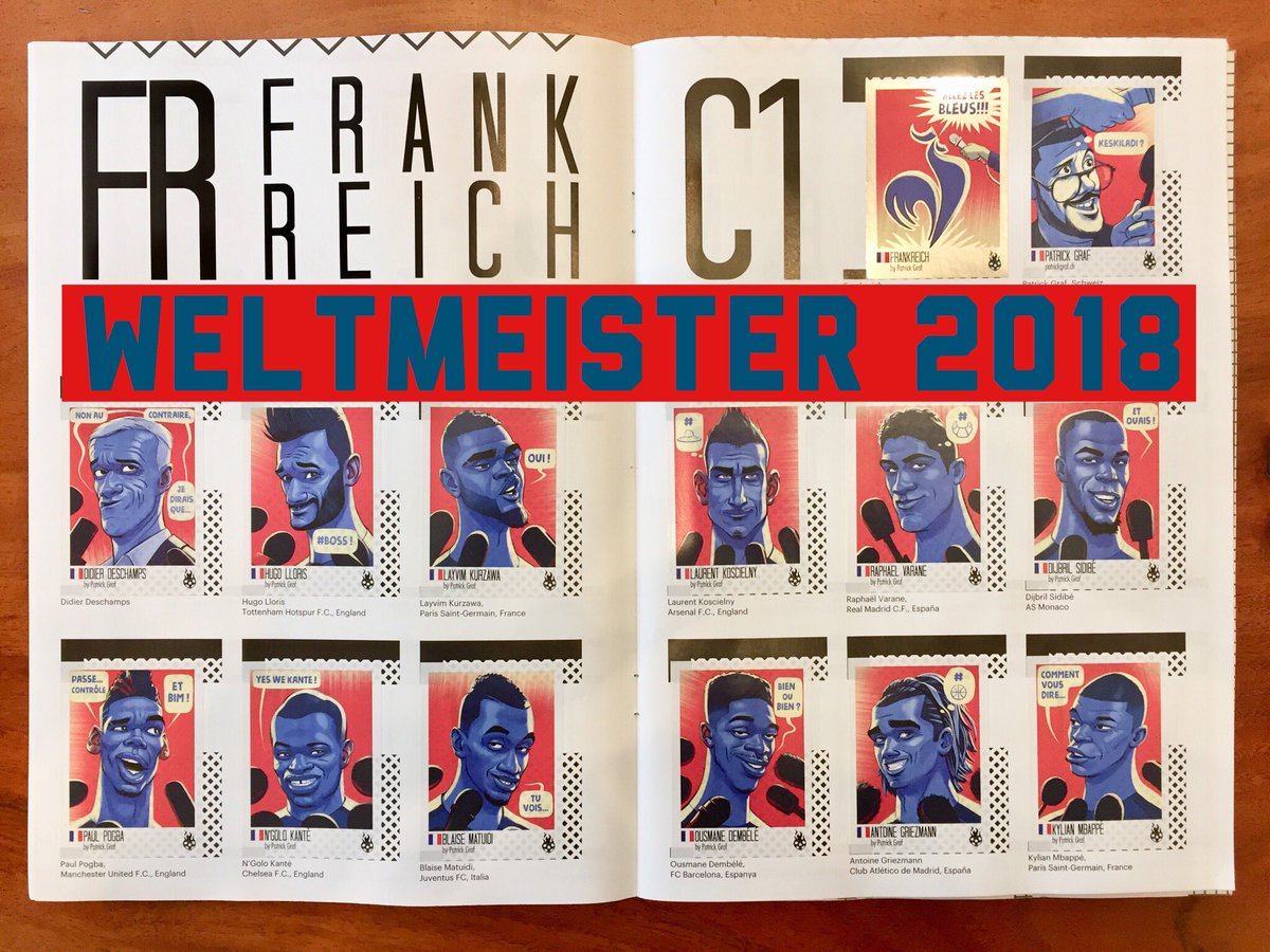 tschutti_de's tweet photo. FUSSBALL WELTMEISTER 2018!
🇫🇷🇫🇷🇫🇷🇫🇷🇫🇷🇫🇷🇫🇷🇫🇷🇫🇷🇫🇷
🏆🏆🏆🏆🏆🏆🏆🏆🏆🏆
Gratulation vom Tschutti Heftli Deutschland Team! 
#fracro #frankreich #france #champions #wm2018 https://t.co/YiCQ6neuT2