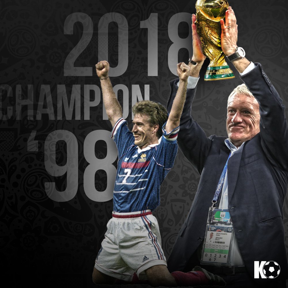 KickOffMagazine's tweet image. 1998 FIFA #WorldCup Champion as a player 
2018 FIFA #WorldCup Winner as a coach

Bravo, coach! 👏🏽🏆