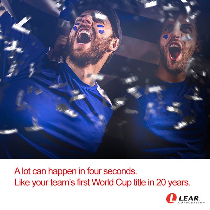 LearCorporation's tweet photo. On average, people take #FourSeconds to check their phone while driving. From those short seconds, you could miss your team’s game-winning #WorldCup goal, and a lot more. Take the pledge to end distracted driving today: https://t.co/8k8zV9XseT https://t.co/CJbcu7CJ17