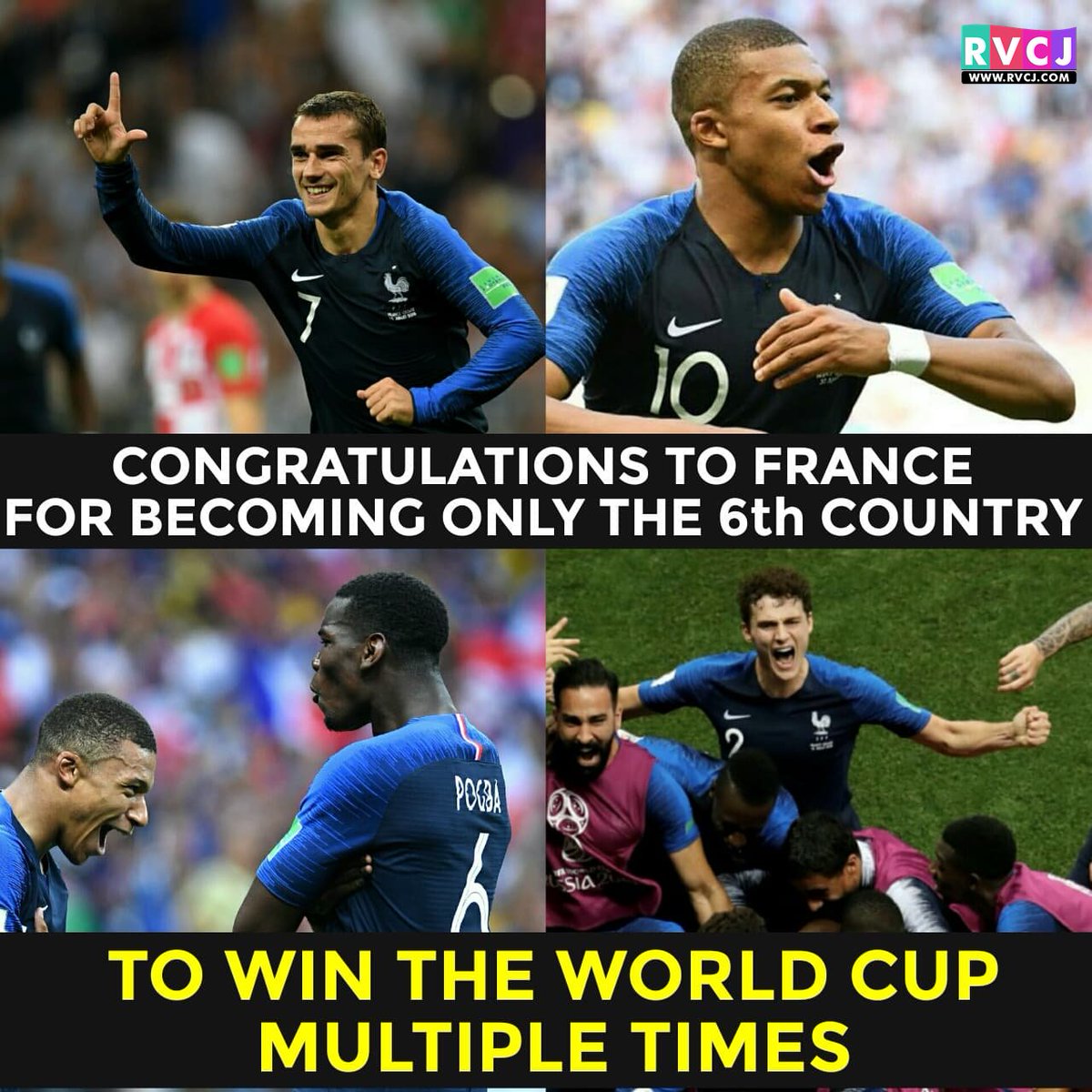 RVCJ Media On Twitter FRANCE Only 6th Country Win FIFA World Cup