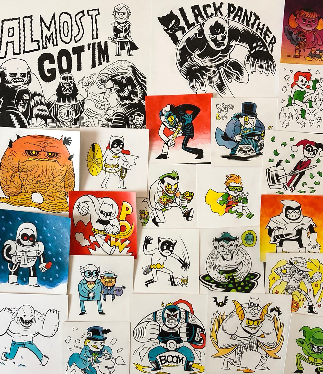 I won't be at Comic-Con this week, so instead I'll be posting original art at https://t.co/LBWkls06VA every morning this week, starting tomorrow at 7:30AM PST. Hope to see you there! 