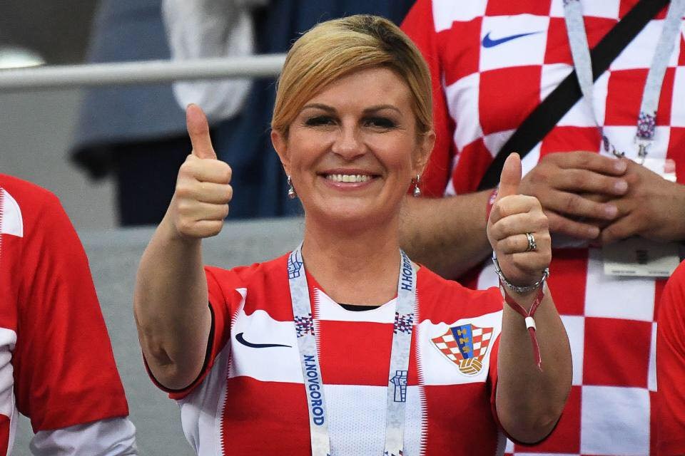Great respect to the President of Croatia:

1. She did not miss a single match.
2. Travelled in economy class.
3. Always in the stands with the fans.
4. Values football.
5. Loves everyone. 

👏👏👏

#FRACRO  #WorldCup #WorldCupFinal #