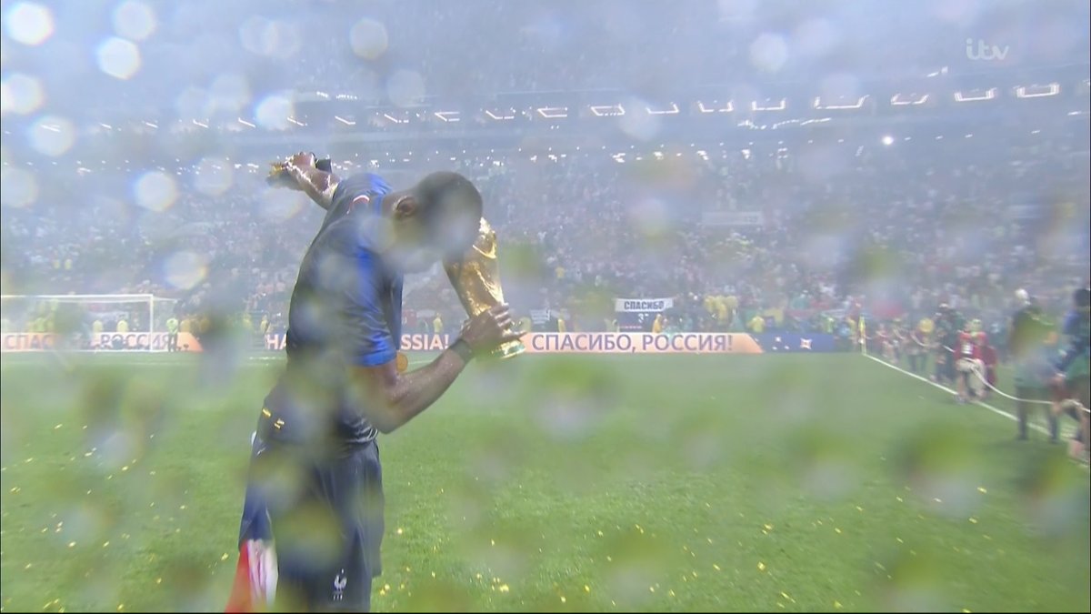 TheSportsman's tweet photo. 🕺 Only Paul Pogba could dab with the #WorldCup trophy...

#WorldCupFinal https://t.co/DCH4ioS38A