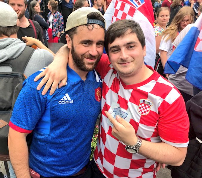 FranceinIreland's tweet photo. So much happiness around Ireland among the French community after the French victory! Congratulations to the Croatian team for a beautiful #WorldCupFinal! #WorldChampions #WorldCupRussia2018 #AllezlesBleus #FiersdetreBleus https://t.co/EFC9N8Ygqz