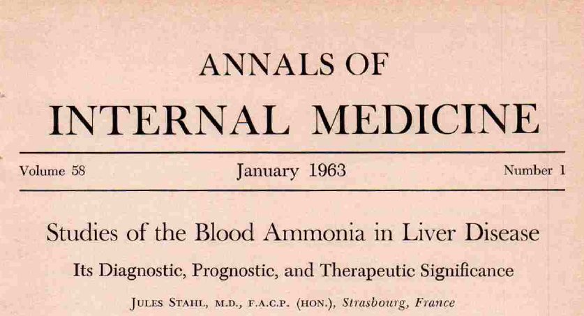Time for Jules Stahl and this 25 page single-author paper in  @AnnalsofIM 1963Turns out, Ammonia levels have nothing to do with grade of HEWe knew this in 1963! http://annals.org/aim/article-abstract/678478/studies-blood-ammonia-liver-disease-its-diagnostic-prognostic-therapeutic-significance