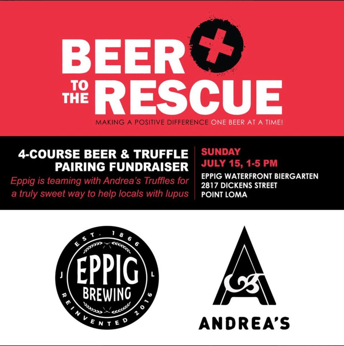 At one time or another we've all been thwarted with the classic dilemma of not being able to choose between a fundraiser serving beer and another serving truffles. Well, today at 1 PM <a href="/EppigBrewing/">Eppig Brewing</a> Waterfront Biergarten is teaming up with <a href="/AndreasTruffles/">Andrea's Truffles</a> to fix that. Join us!