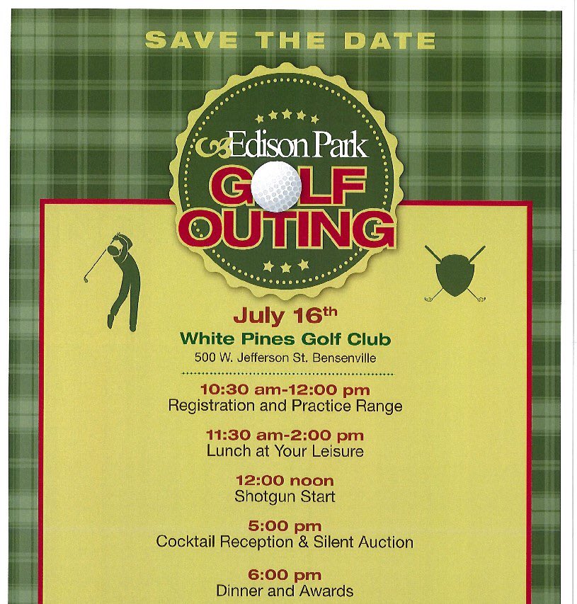 Our Golf outing is tomorrow! The shotgun start is actually at 11am not 12pm. Our outing also has some awesome raffle prizes including a Miller Lite cooler and golf bag, various gift certificates, and Chicago White Sox vs Toronto Blue Jays tickets. See you there! #EdisonPark #Golf