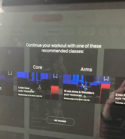 TBrokl's tweet photo. Love the “Belt and Tie” strategy ⁦@onepeloton⁩ ⁦(or solution selling, telling me I need to keep working). Either way ⁦@lancetyson⁩ would be proud. https://t.co/Eawx6EMtzb