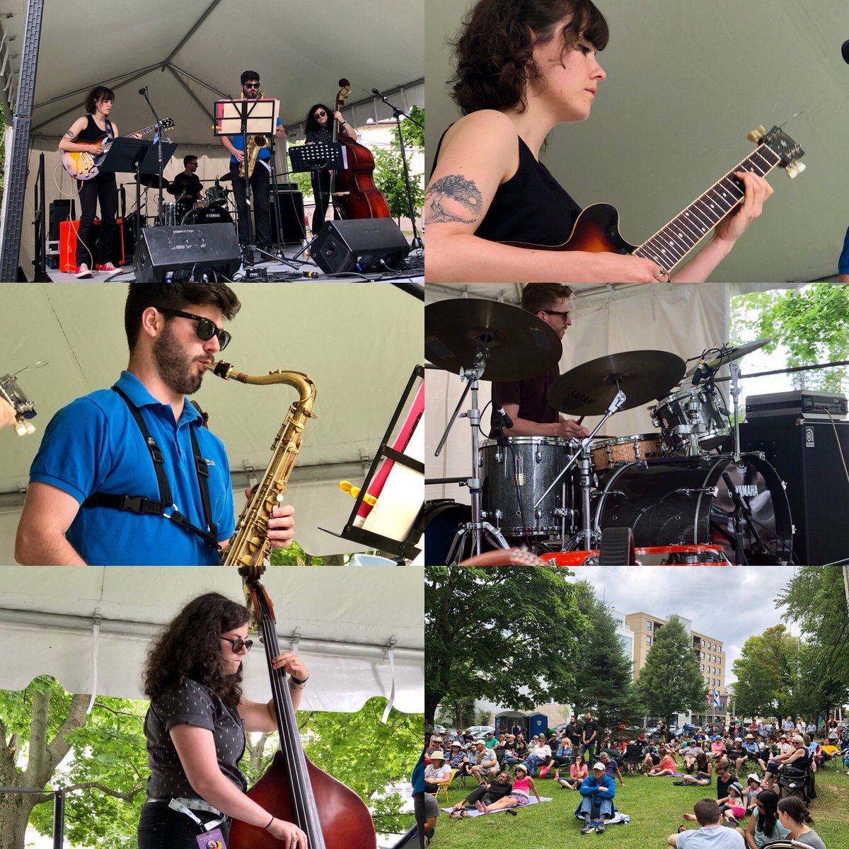 HFXJazzFest's tweet photo. Beautiful afternoon in The Hydrostone Park at Young and Gottingen in Halifax. Stop by and enjoy the Jazz sounds of the Sam Wilson Quartet until 3:45 today and closing out this afternoon will be Easley / Arsenault / Stevenson at until 4:45 pm. #HJF2018 #HfxJazzFest  #Free 🎷🎼 https://t.co/KaGQdd5iDT