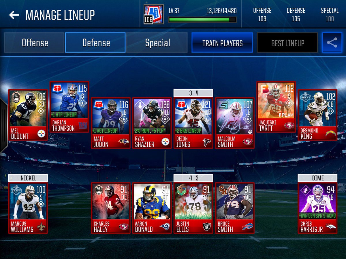 Peekemon's tweet photo. Check out my Madden NFL Team! #MaddenNFL https://t.co/UFn959iaMd