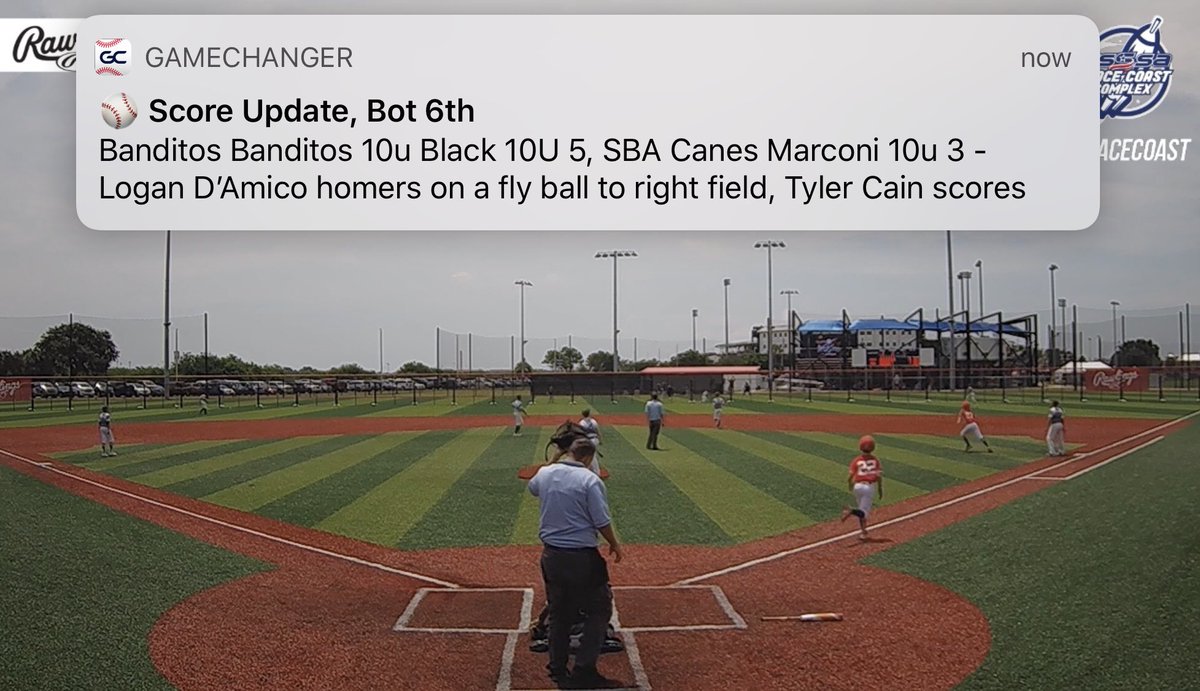 maleadamico's tweet photo. It’s killing me to not be at the #usssaworldseries at #usssaspacecoaststadium🏟️ but I’m thankful to be able to watch via the live feed!!! 2 run homerun!! Go Logan!! #usssaspacecoast #logandamico #sbacanes #sbacanesmarconi10u @SBATheShow @USSSA https://t.co/pMrIdAysOn