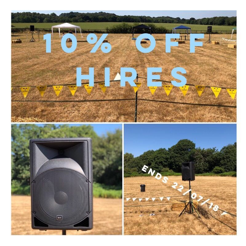 JrgSoundLight's tweet photo. We are offering 10% off of all hire items that are booked in the next week! 👍🏻☀️🙌🏻 #events #eventpros #sale #hire https://t.co/Lwe7VuWHuF
