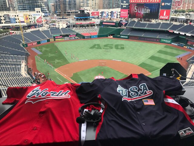 MLBNetwork's tweet photo. Less than an hour until the @SIRIUSXM All-Star #FuturesGame on MLB Network!

RETWEET for a chance at a Team USA or World jersey! https://t.co/2WDkMvSds2