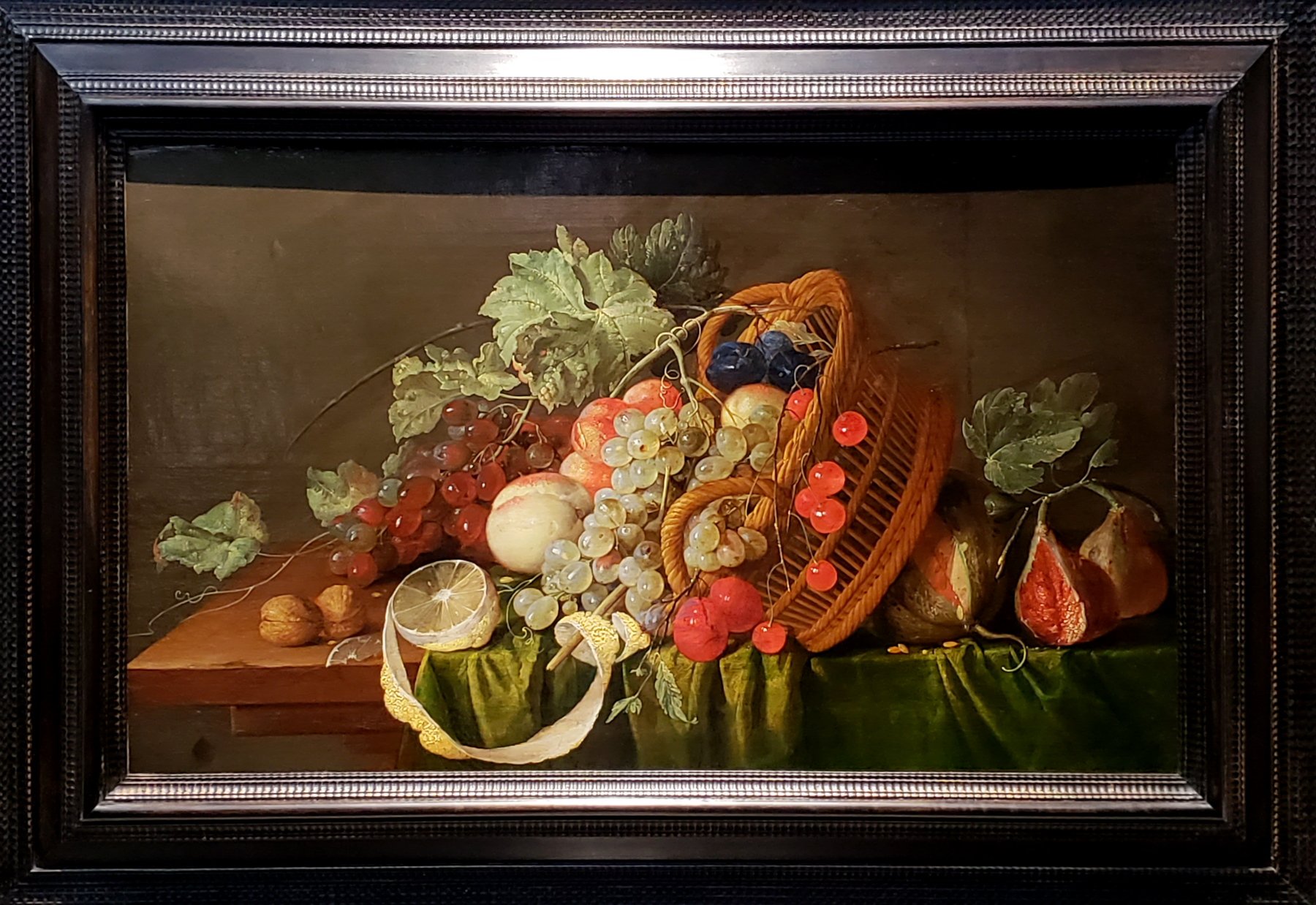 静物画 果物の盛り合わせ 金色フレーム 国立西洋美術館 果物籠のある静物|コルネリス・デ・ヘーム |所蔵作品検索｜国立