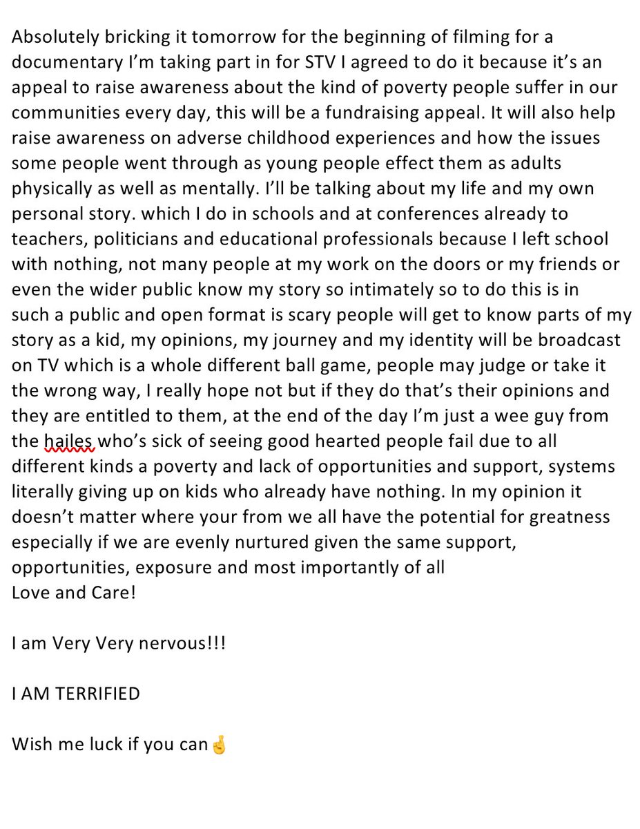 KilkennyChris's tweet photo. Starting some filming as part of a
Documentary with STV tomorrow.
I’ve put a bit of an explanation below.

I am Nervous

Most of my friends or fellow bouncers don’t have a clue what I do during the day so they are likely to turn on the tv in October and be like what the f*** 😂 https://t.co/YyxXbElbQr