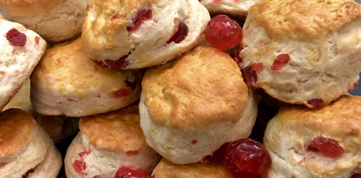 It's National Cherry Week starting this Monday! 🍒 To celebrate we came up with CHERRY SCONES! 🍒 Exclusive to this week so make sure to grab a dozen!