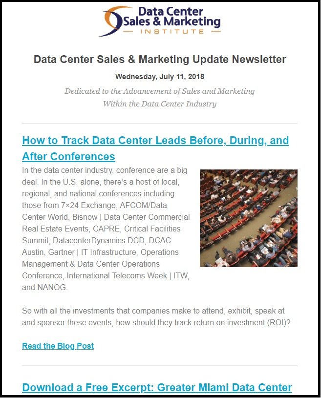 datacenterdcsmi's tweet photo. Don't miss out... Subscribe to the Data Center Sales &amp; Marketing Update Newsletter 
#DataCenter #Colocation #MissionCritical #CloudServices #ManagedServices #NetworkIntegrator #ITConsulting #MSP #DisasterRecover #DRaaS
https://t.co/0Z39WnvUub https://t.co/pZo9xOufyt