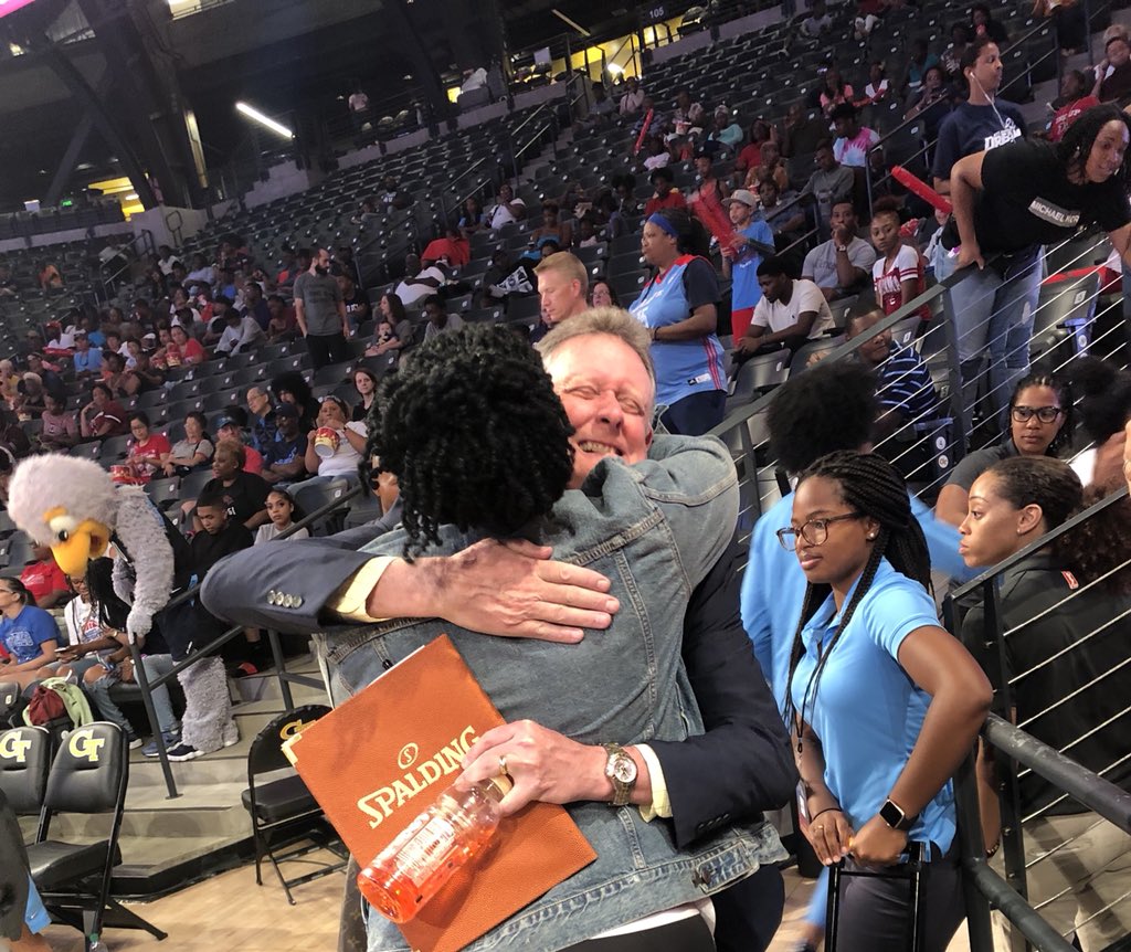 CoachKkay_'s tweet image. My heart is happy! Got a chance to see my guy #MikeyP with @CoachAdair while we watched @DelawareWBB’s own @De11eDonne score her 3000th point! #itslit🔥